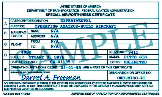 airworthiness certificate