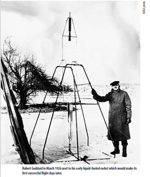 Robert Goddard with rocket